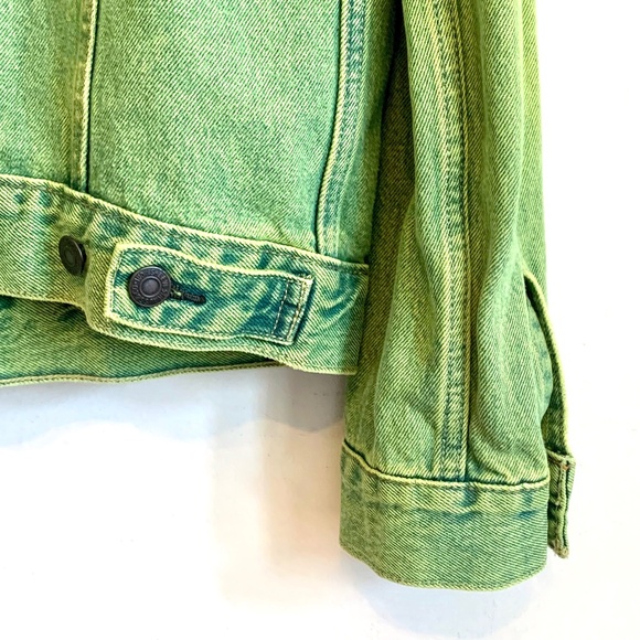 RARE Y2K Levi's Vintage Trucker Jacket Neon Slime Green Size M - Picture 12 of 15